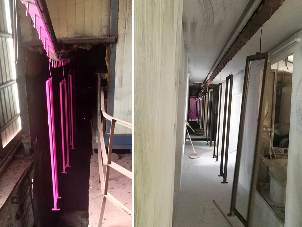 ලෝහ සංදර්ශක රාක්කය සඳහා TP සංදර්ශක ස්වයංක්‍රීය කුඩු ආලේපන රේඛාව