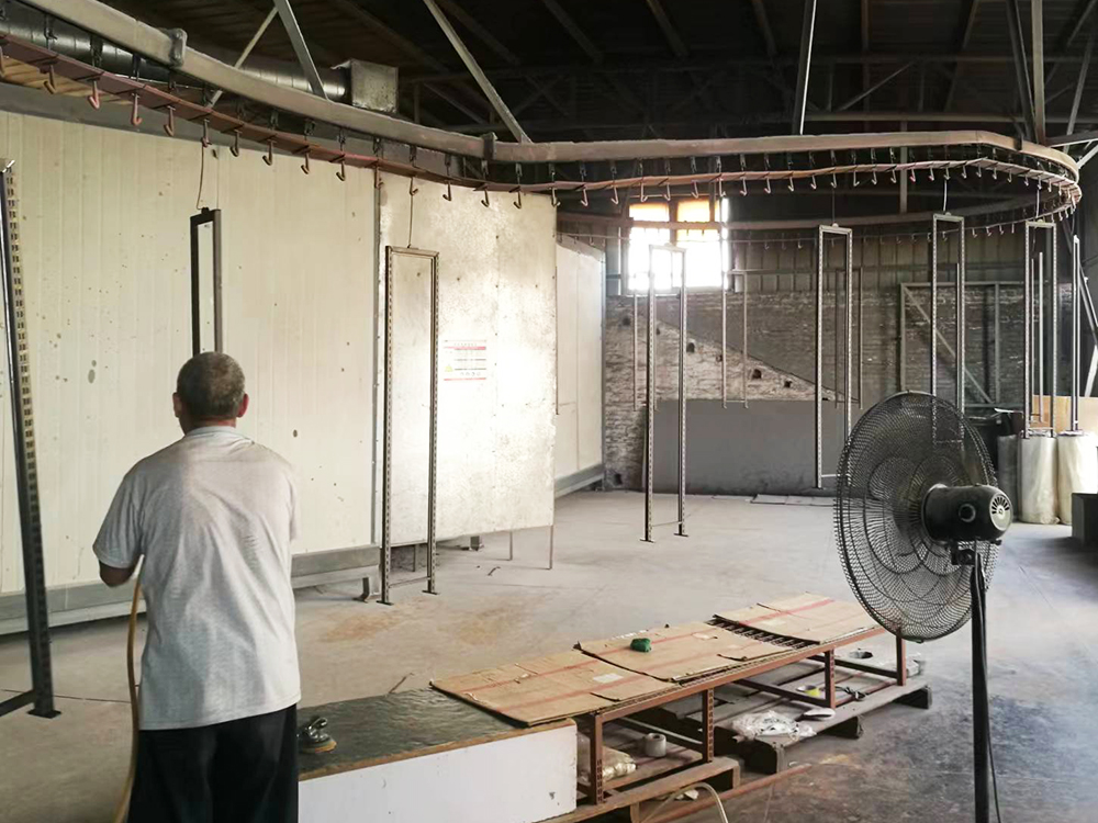 ලෝහ සංදර්ශක රාක්ක සඳහා TP සංදර්ශක ස්වයංක්‍රීය කුඩු ආලේපන රේඛාව