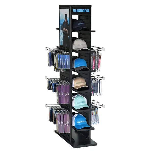SHIMANO Hat Display Stands with Hooks for Retail Floors