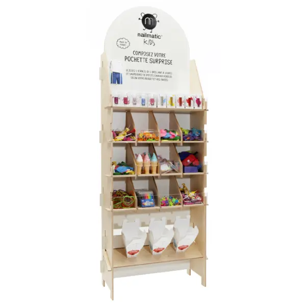NAILMATIC Cosmetics Nail Polish Plywood Combinate Retail Floor Display Grid Stand