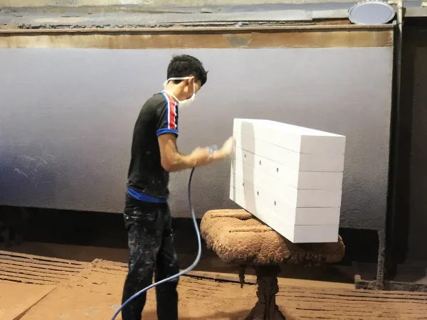 TP Display production process: wood painting