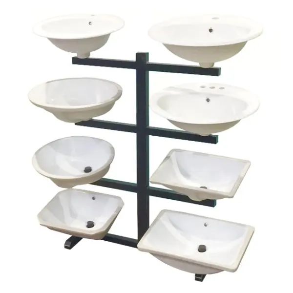 Commercial Advertising Free Standing 8 Water Sink Wash Basin Metal Tube Display Stand