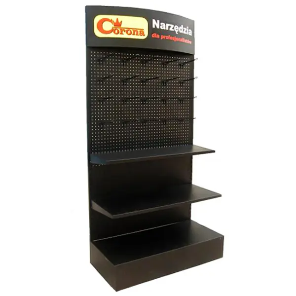 Metal Pegboard Stands with Hooks | Freestanding Tool Display Shelving